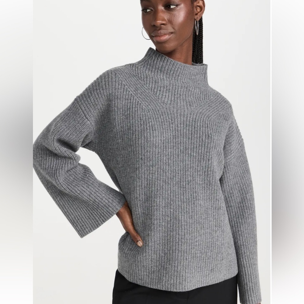 NWT A.L.C Grey Louise Ribbed Merino Oversized Sweater - Sz M